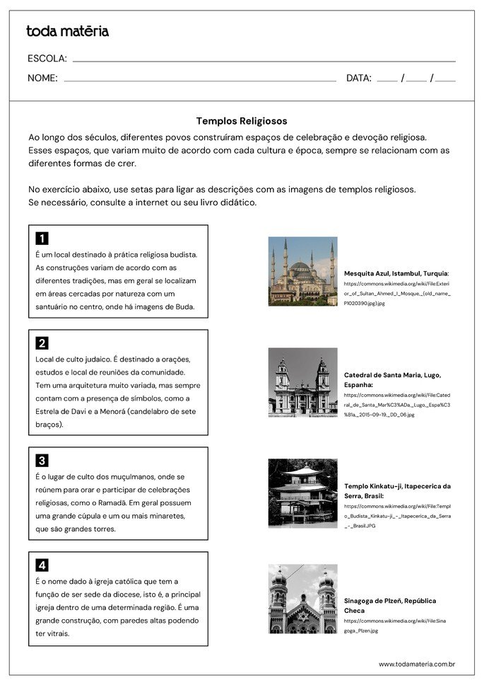 Atividades para desenvolver habilidade EF05HI03 - Folha 1
