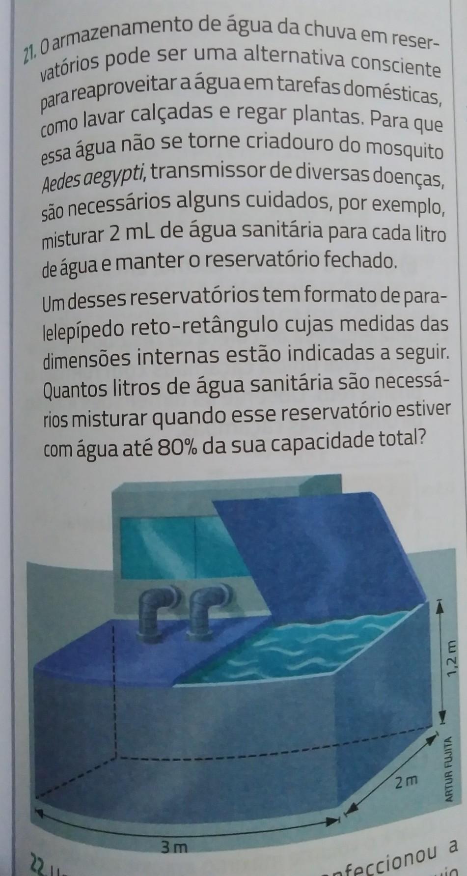 O armazenamento de água da chuva em reser- vatórios pode ser uma alternativa consciente para reaproveitar a água em tarefas domésticas, como lavar