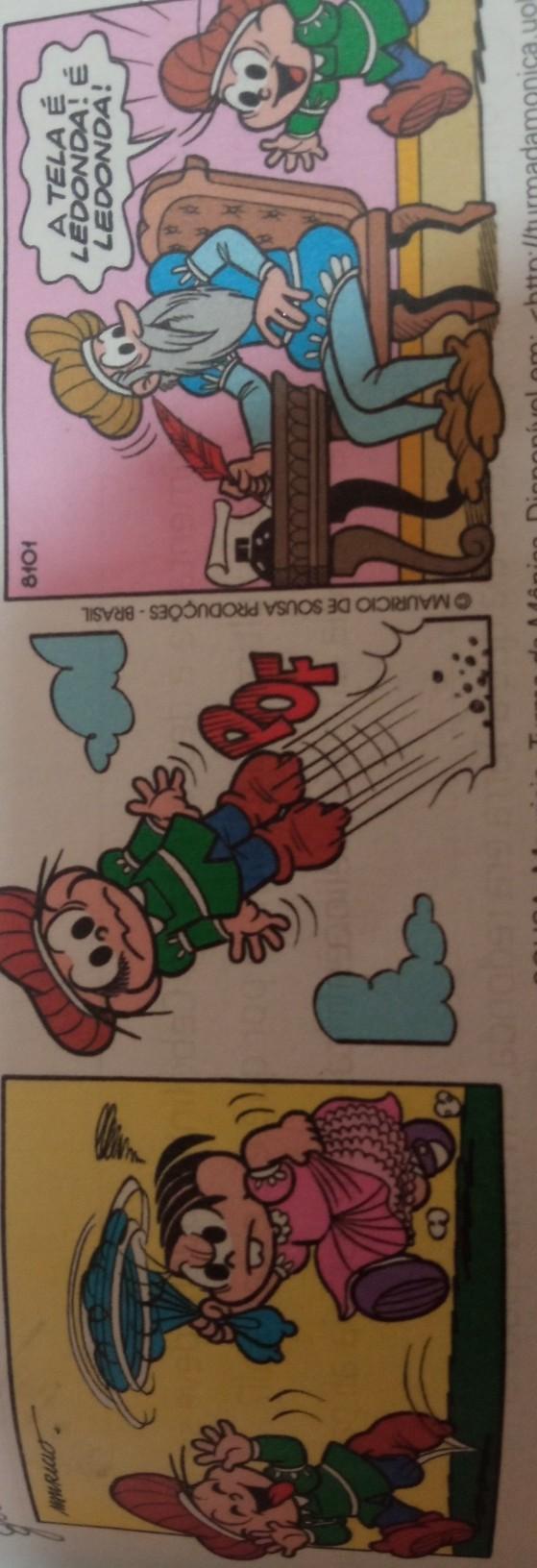 que onomatopeia aparece nessa tirinha? o que ela sugere