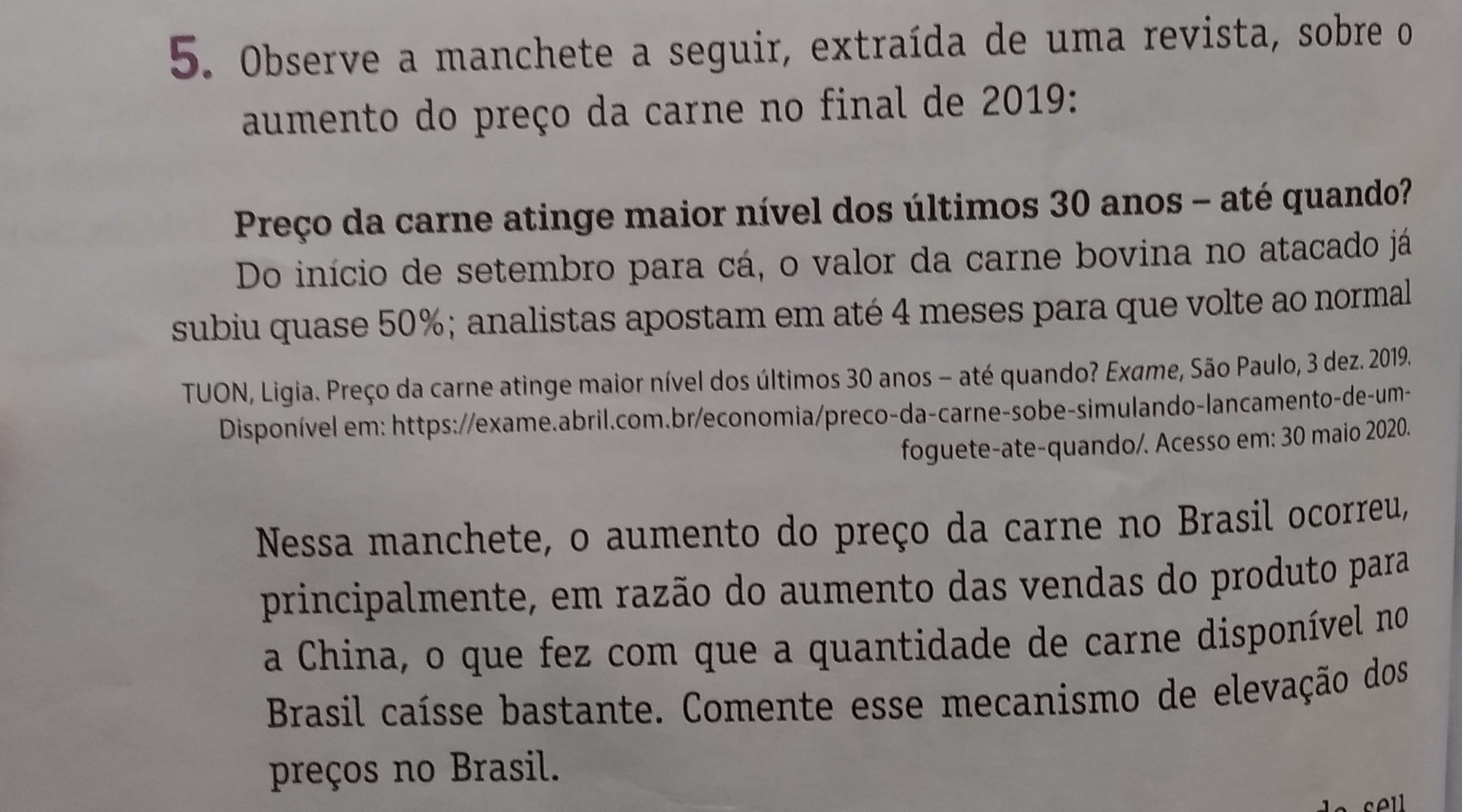 Comente sobre o mecanismo da elevação dos preços no Brasil