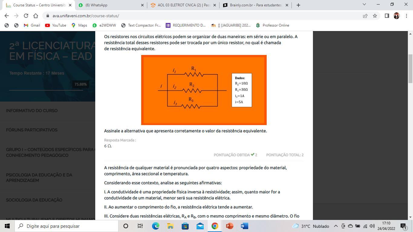 Os resistores nos circuitos elétricos podem se organizar de duas maneiras: em série ou em paralelo. A resistência total desses resistores pode ser tr
