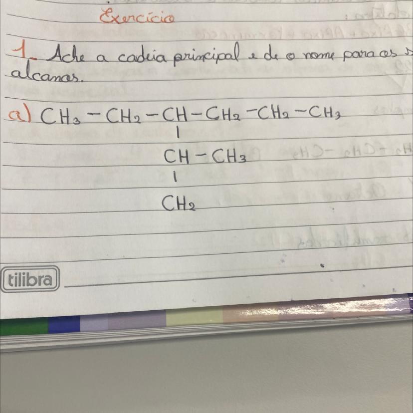 ache a cadeia principal é de o nome para os seguintes alçamos?
