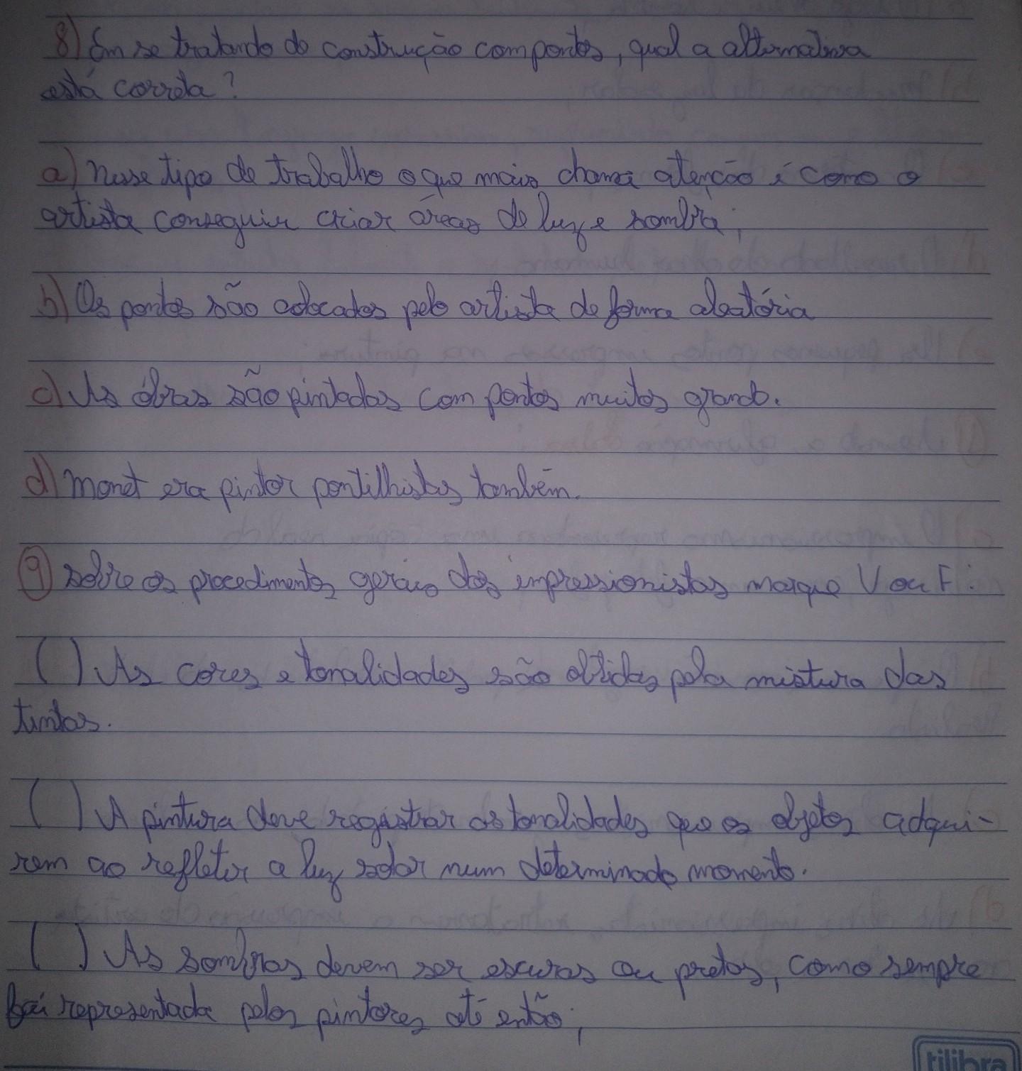 em se tratando de construção com pontos, qual a alternativa está correta?