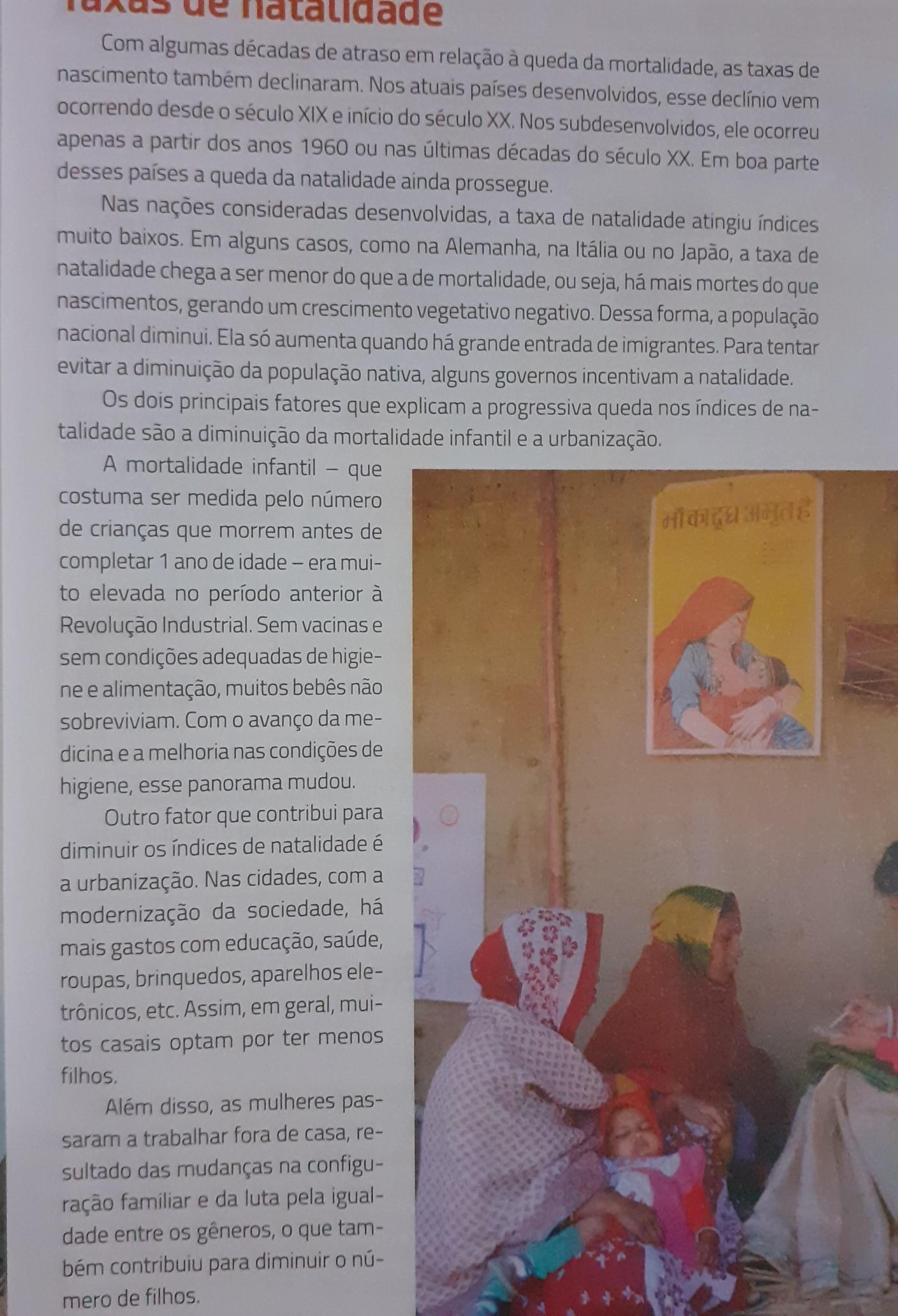 Faça um texto falando sobre as Taxas De Natalidade (mínimo 6 linhas)