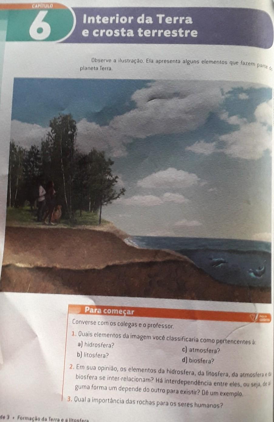 2.Em sua opinião, os elementos da hidrosfera , da litsfera ,da atmosfera e da biosfera se inter-relacionam? Há interdependência entre eles , ou