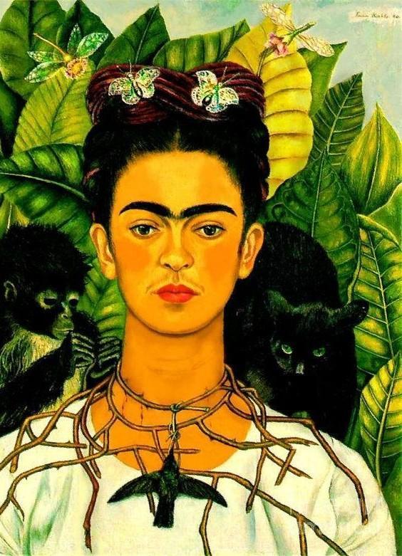 1- Como Frida se apresenta no autorretrato?2- O que o