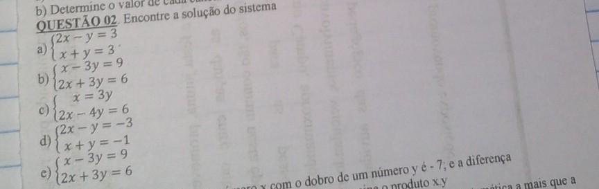 2)encontre a solução do sistema​