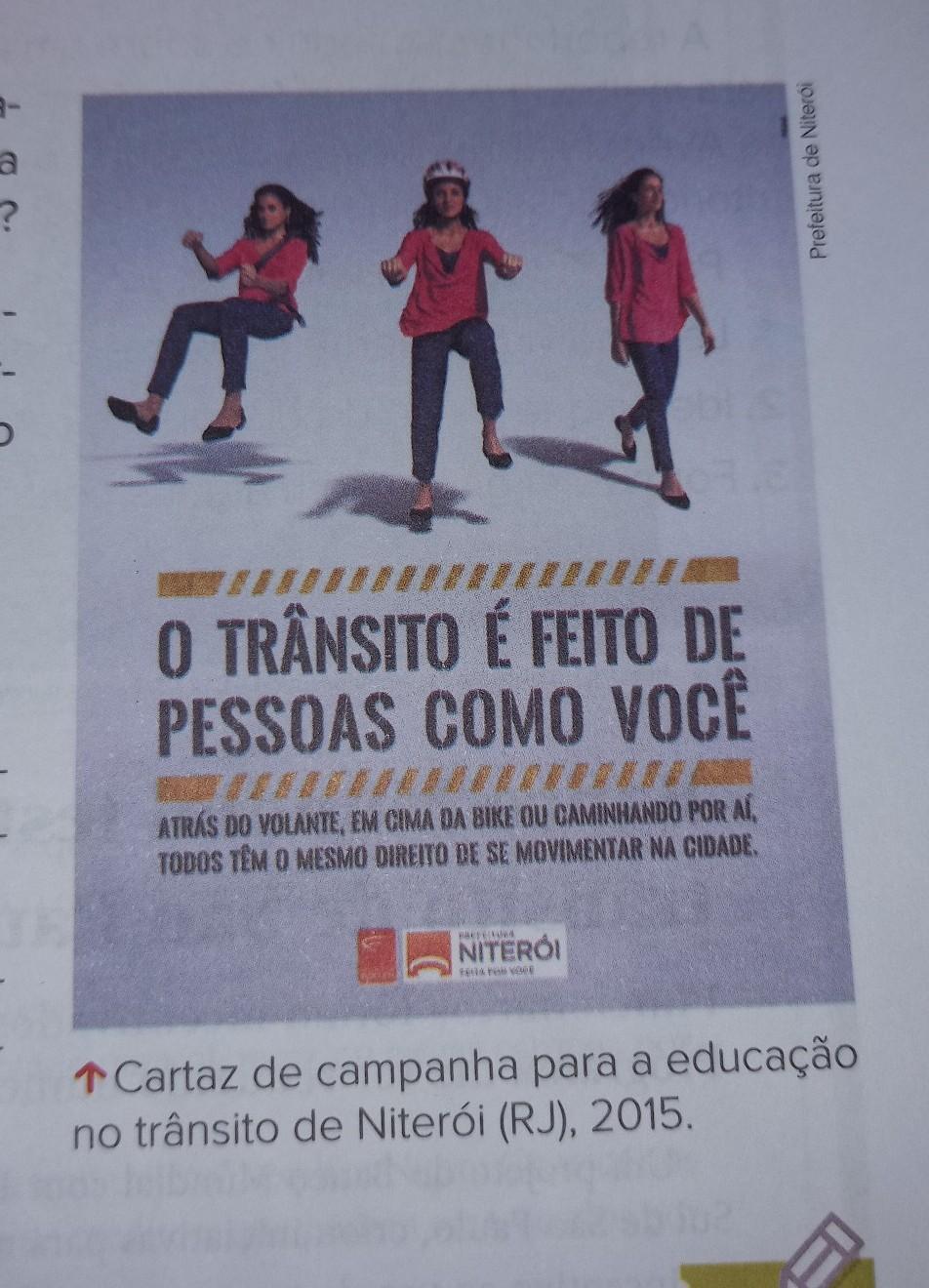 Qual o efeito de sentido produzido pela interação entre a linguagem não verbal e a verbal do cartaz?