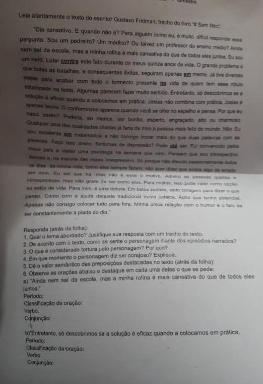 preciso da resposta só da 5 em diante 