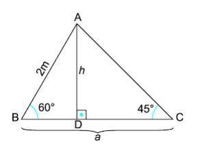 Calcule o valor de h e o valor de a.