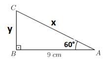 Calcule os valores de x e y.