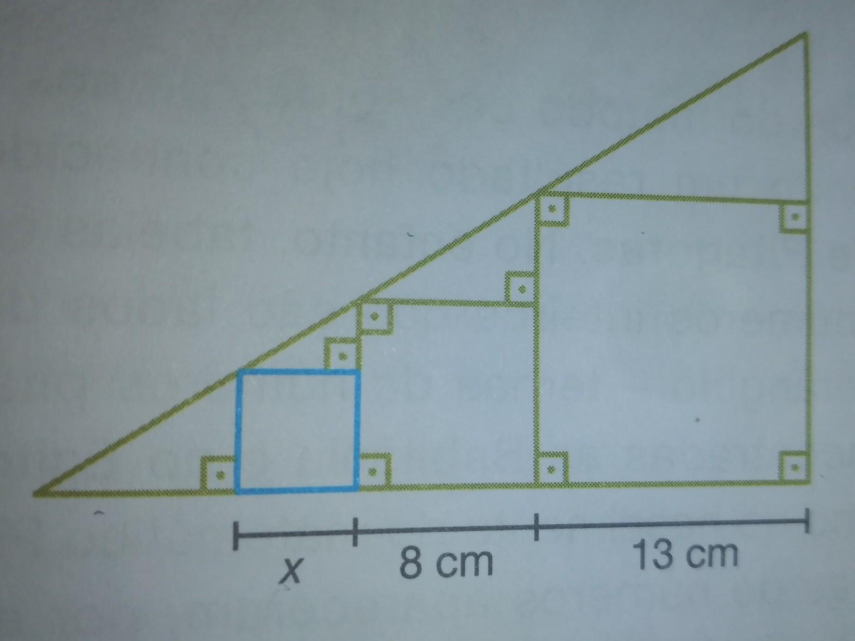 Calcule o perímetro do quadrado destacado em azul.​