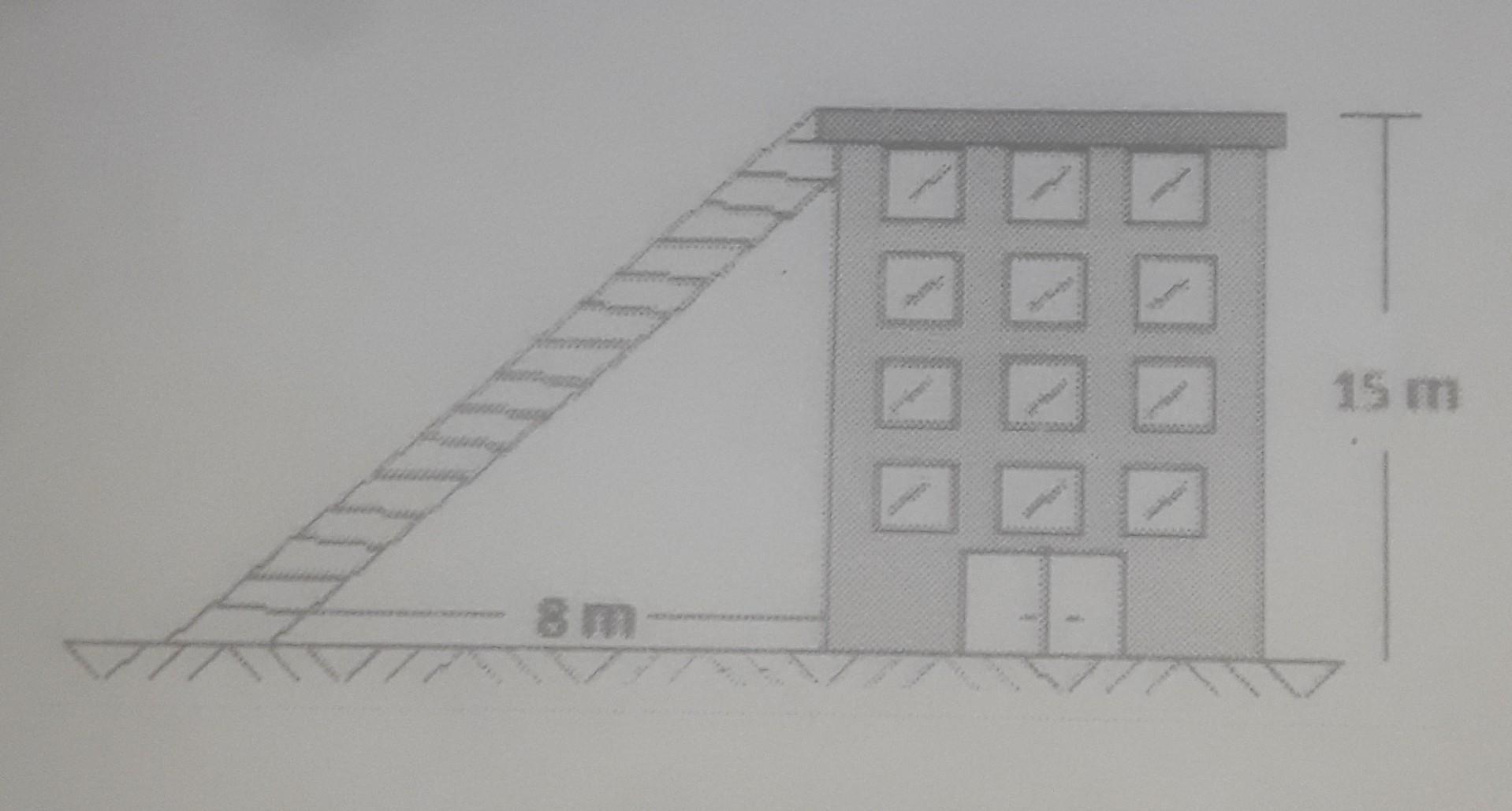 Determine o comprimento da escada indicada na figura, onde as medidas estão em metros.​
