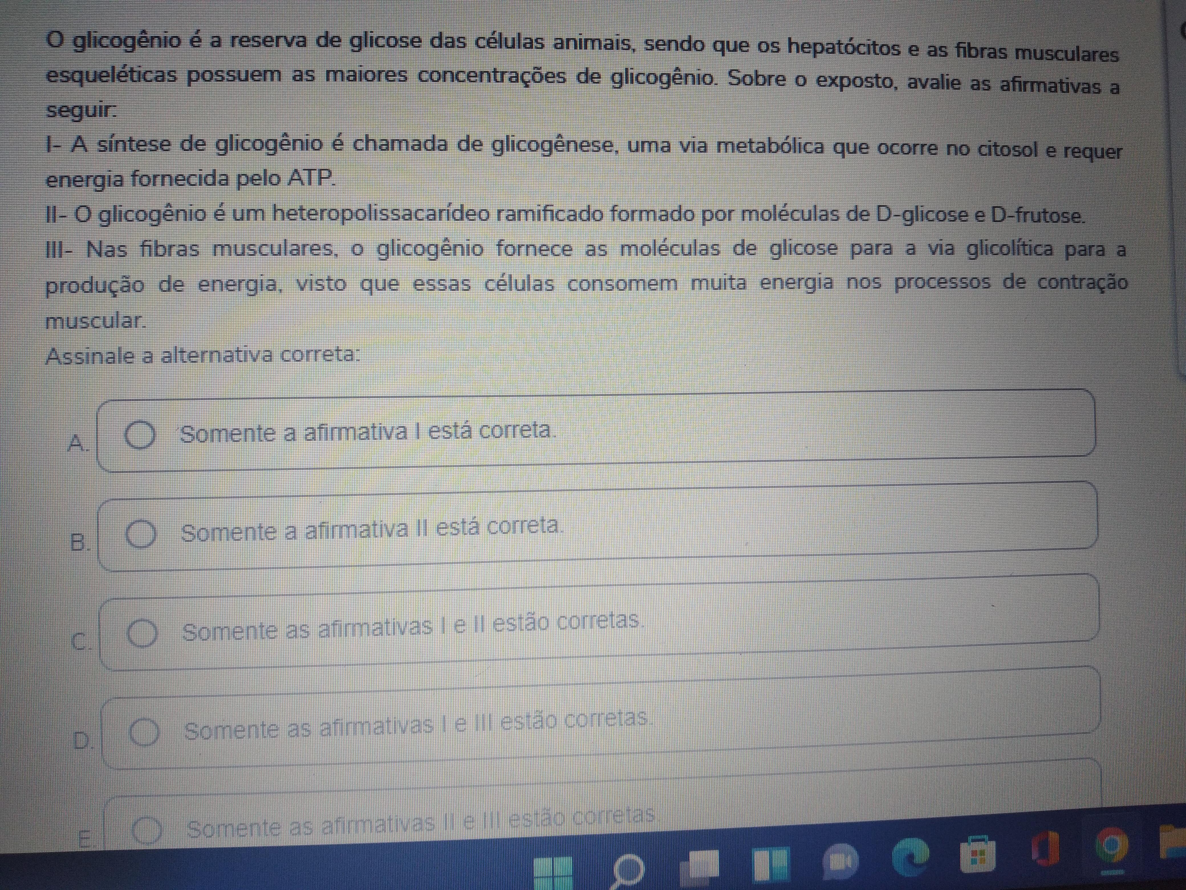 Pergunta em anexo.. Alternativa da A até á E