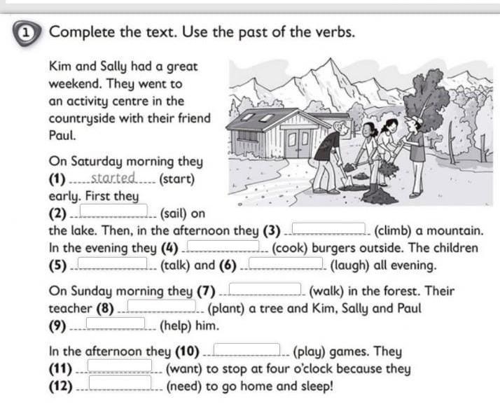 complete the text. use the past of the verbs​