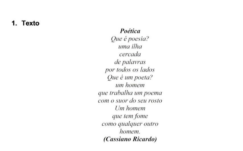 No poema de Cassiano Ricardo é possível encontrar as seguintes funções da linguagem:A) função poética e função emotiva.
