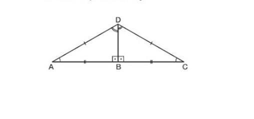 Na figura, o triângulo ABD é congruente ao triângulo CBD. Sabendo que AB = x, BC = 2y, CD = 3y + 8 e DA = 2x, determine o valor de x - y. *