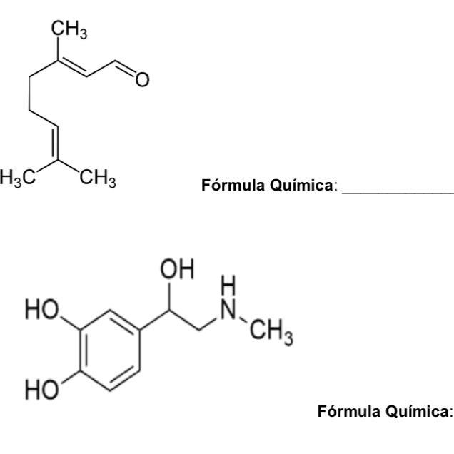 Escreva a fórmula química dos compostos abaixo: