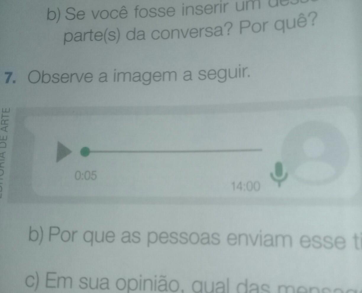 observe a imagem a seguir responda se por acaso na conversa aparecer sua imagem como essa o que indicaria ?​