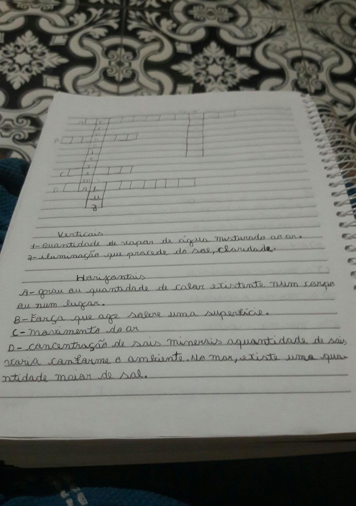 resolva a cruzadinha