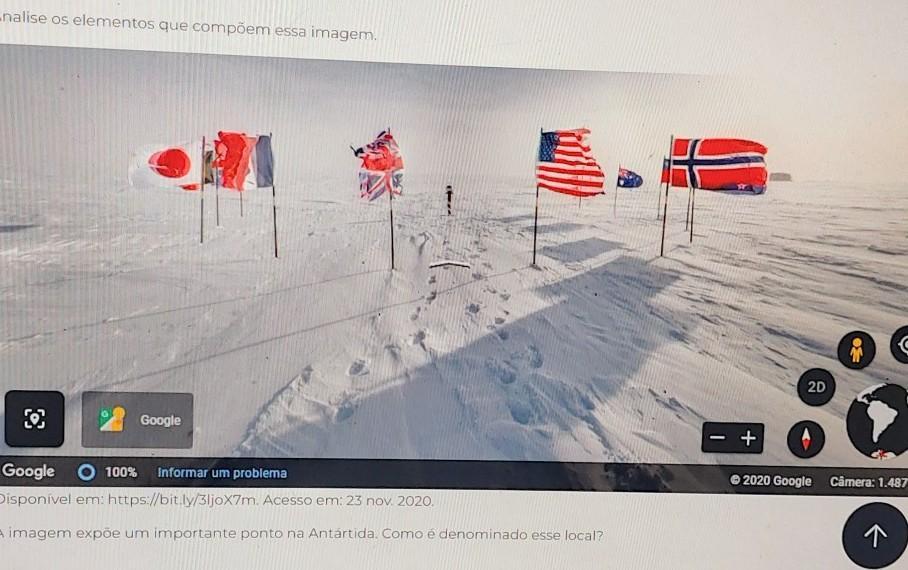 Analise os elementos que compõem essa imagem. A imagem expõe um importante ponto na Antártida. Como é denominado esse local?