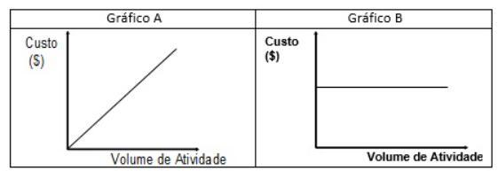 Observe os gráficos a seguir:Eles representam, respectivamente, o comportamento dos: ambos representam custos fixo