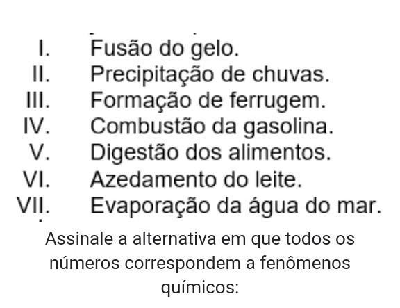 Fenômeno químico é aquele que altera a natureza da matér