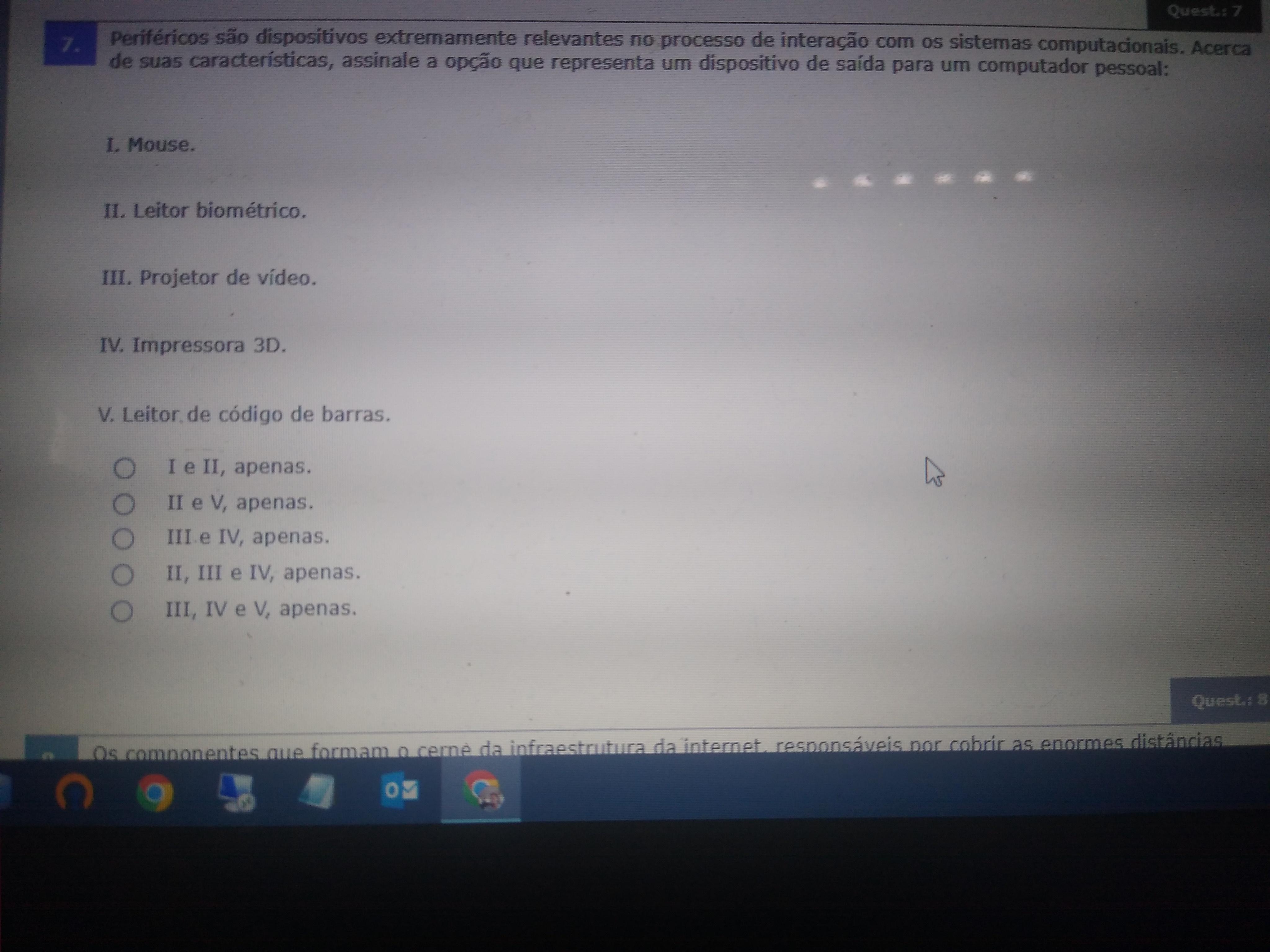 Periféricos são dispositivos extremamente relevantes no processo de interação com os sistemas computacionais. Acerca de suas características, assin