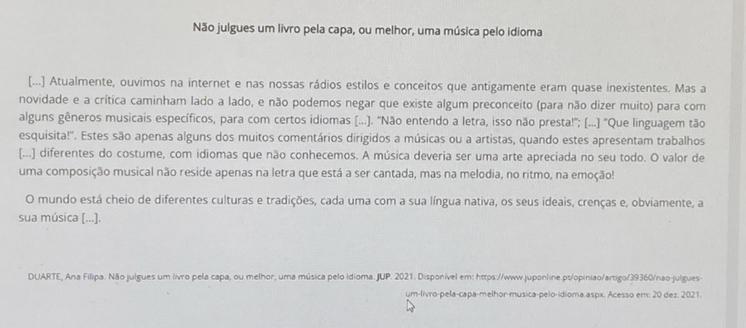 analise a crítica expressa no trecho deste artigo de opinião publicado em um jornal acadêmico.no texto, a articulista busca persuadir o