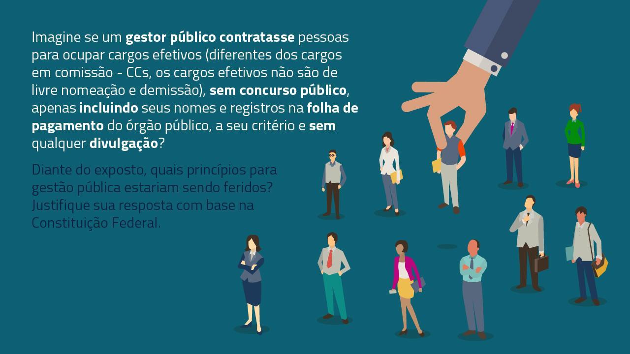 Na execução de cada uma das atividades do gestor público, existe um conjunto de princípios que devem estar sempre presentes, como por exemplo, na co