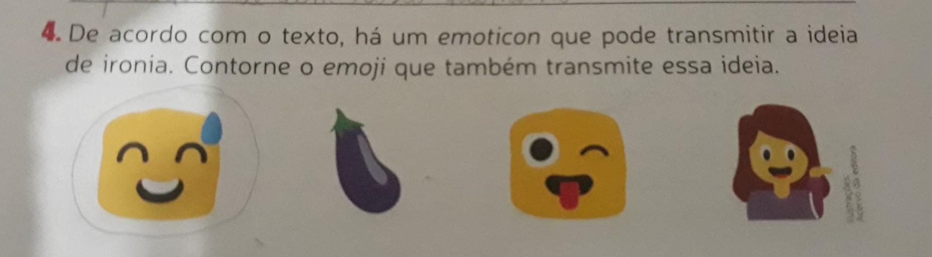 4. De acordo com o texto, há um emoticon que pode transmiti