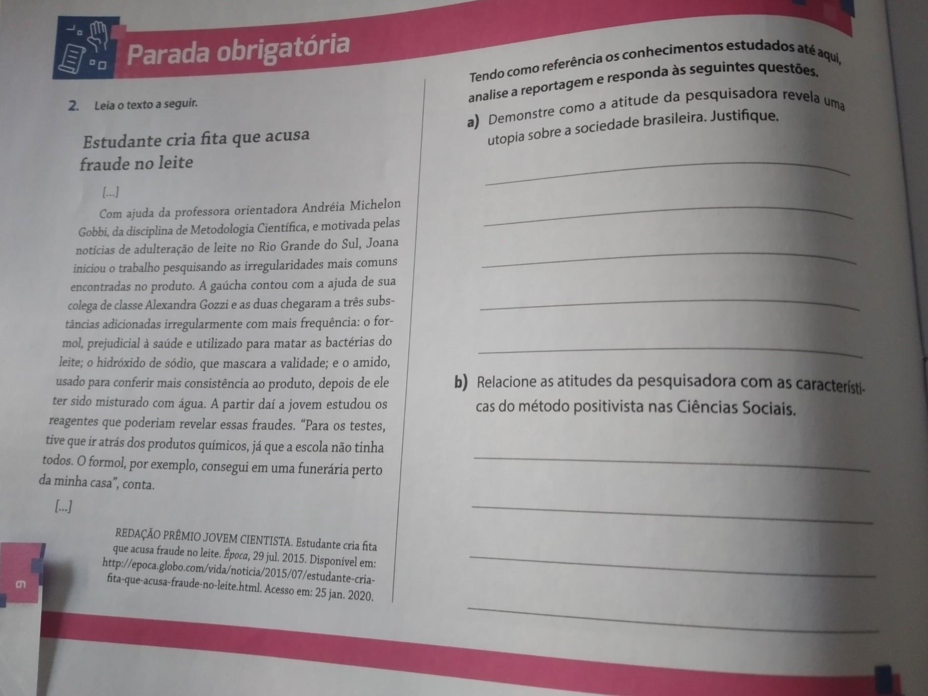 Estudante cria fita que acusa fraude no leite