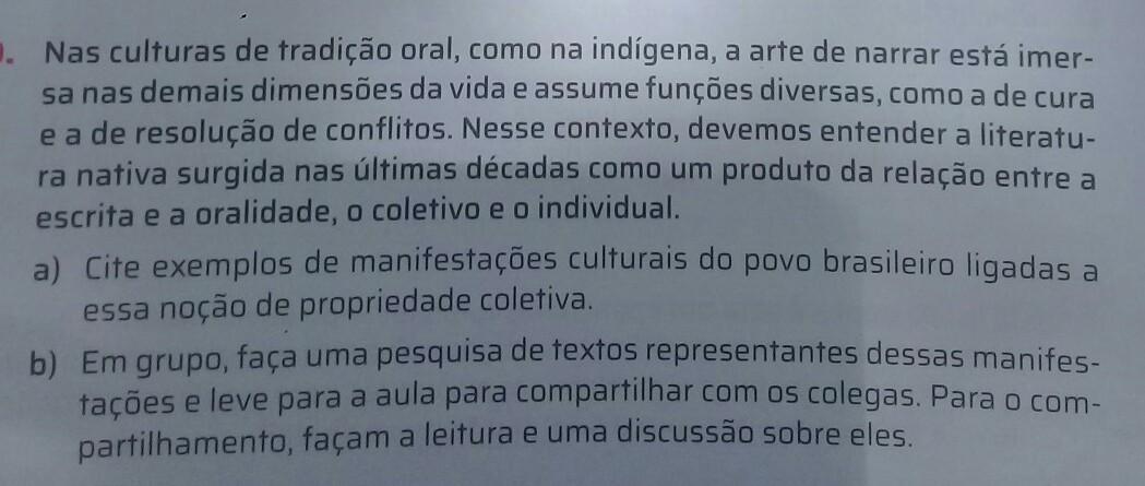 Cite exemplos de manifestações culturais do povo brasileir