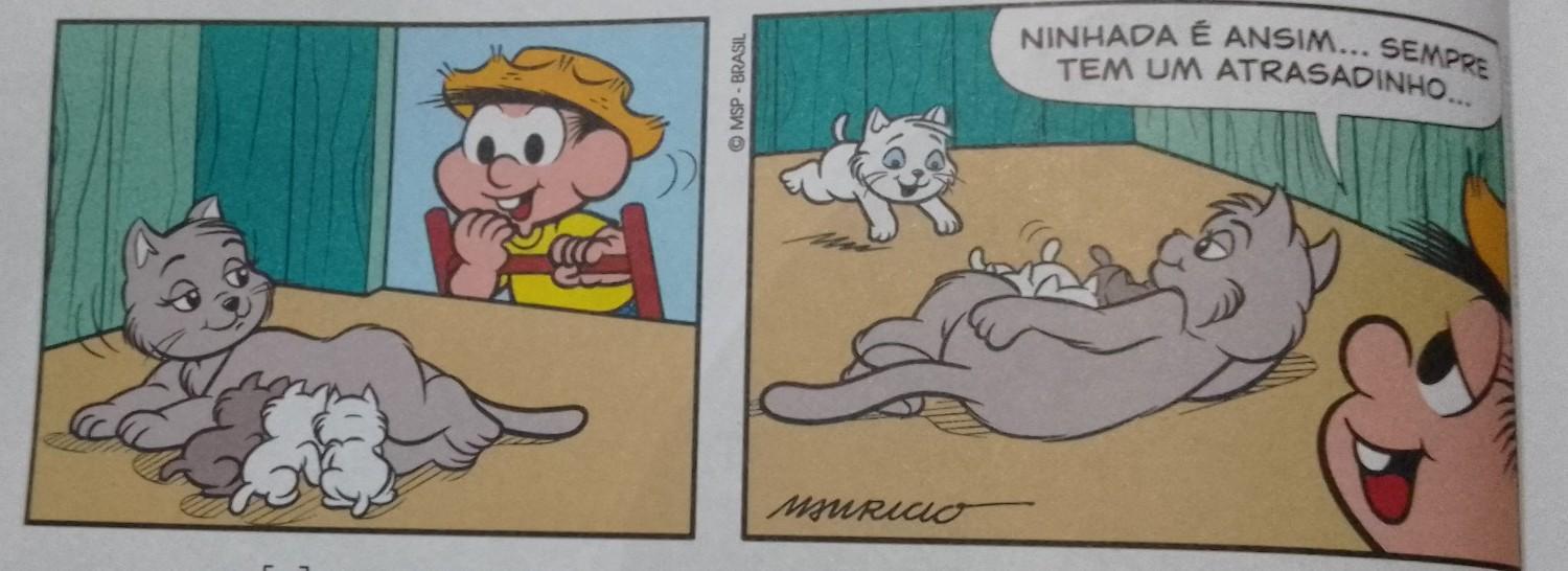 1) O menino apresentado na história em quadrinhos acima se chama Chico Bento. O que os animais que ele está observando estão fazendo?qual a importân